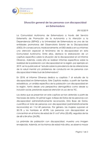 Situación general de las personas con discapacidad en Extremadura