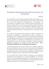 Necesidades y percepciones sobre TIC(s) en las personas con discapacidad
