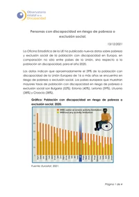 Personas con discapacidad en riesgo de pobreza o exclusión social
