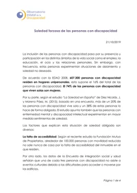 Soledad forzosa de las personas con discapacidad