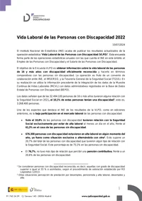 Vida Laboral de las Personas con Discapacidad 2022