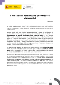 Brecha salarial de las mujeres y hombres con discapacidad