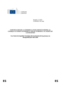 Estrategia Europea sobre los derechos de las personas con discapacidad para 2021-2030