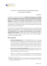 Personas con discapacidad administrativamente reconocida en España