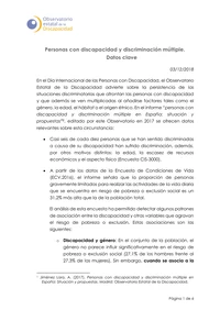 Personas con discapacidad y discriminación múltiple. Datos clave