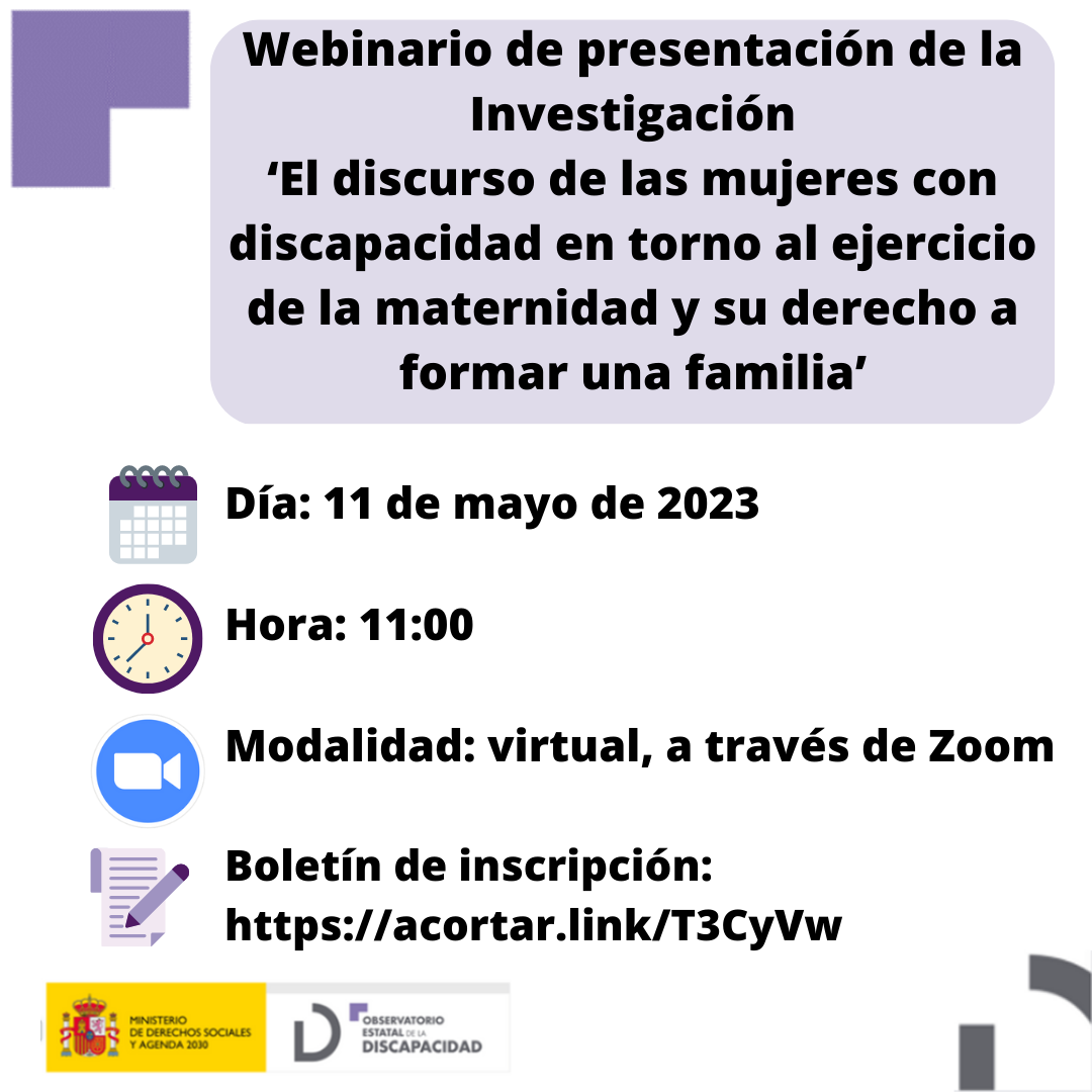 El Observatorio Estatal de la Discapacidad presenta un estudio sobre el derecho de las mujeres con discapacidad a formar una familia